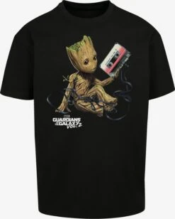 F4NT4STIC T-shirts Shirt Marvel Guardians Of The Galaxy Vol2 Groot Tape Heren Zwart