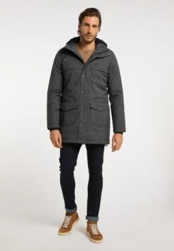 DreiMaster Vintage Parkas Winterparka Heren Zwart Gemêleerd -Herenkleding a5d5fbdb8c2f79f17e0983d5575e6110