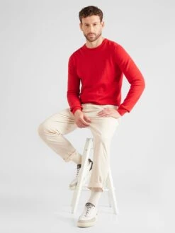 S.Oliver Crewneck Truien Trui Heren Knalrood -Herenkleding aa8307faeeccb5610adfd7144b67614c