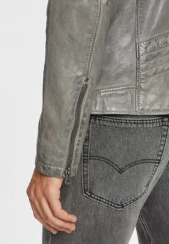 GIPSY Leren Jassen Tussenjas Chenno Heren Grijs -Herenkleding abc808dd85115a47c0234dd67f998bf0