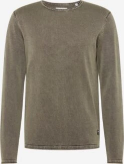 Jack & Jones Crewneck Truien Regular Fit Trui Leo Heren Kaki