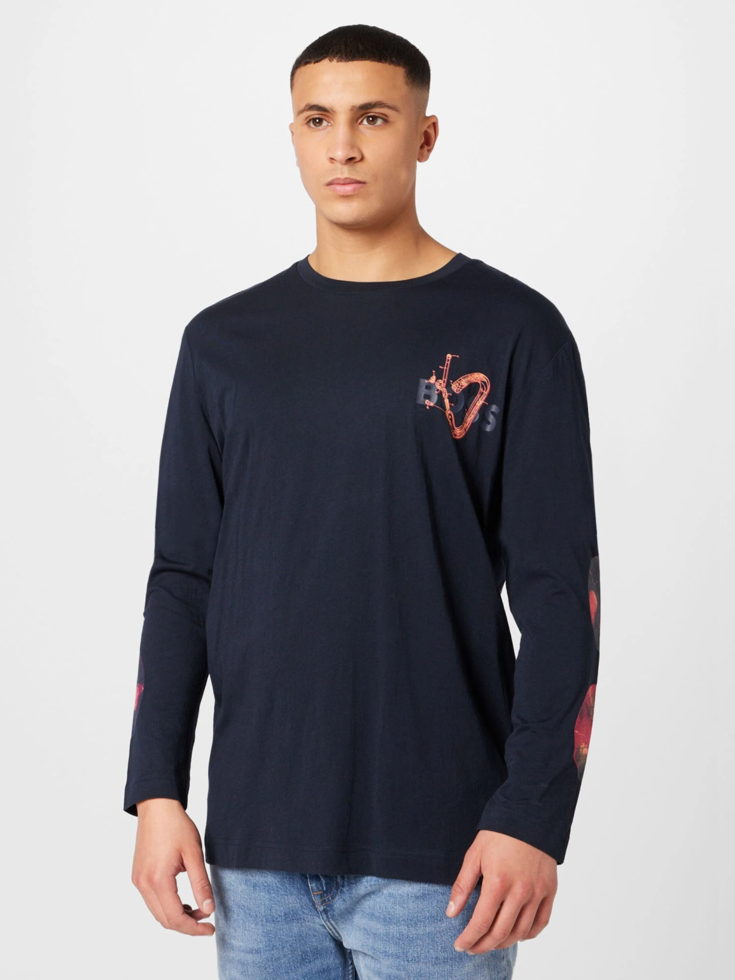 BOSS ORANGE Longsleeves Shirt Heren Donkerblauw 3 BOSS ORANGE Longsleeves Shirt Heren Donkerblauw - Afbeelding 3