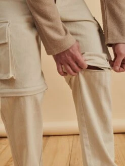 Cargobroeken Tapered Cargobroek Hasan Heren Crème -Herenkleding b34121d231703009983de66ca2d589be