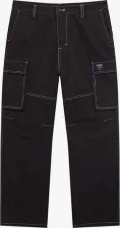 PULL & BEAR Cargobroeken Loosefit Cargobroek Heren Zwart