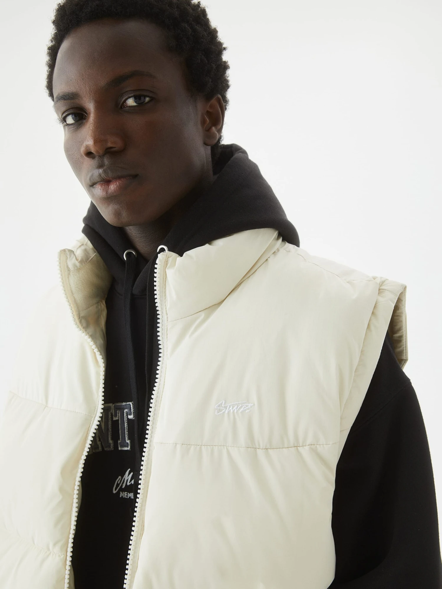PULL & BEAR Bodywarmers Bodywarmer Heren Offwhite 4 PULL & BEAR Bodywarmers Bodywarmer Heren Offwhite - Afbeelding 4