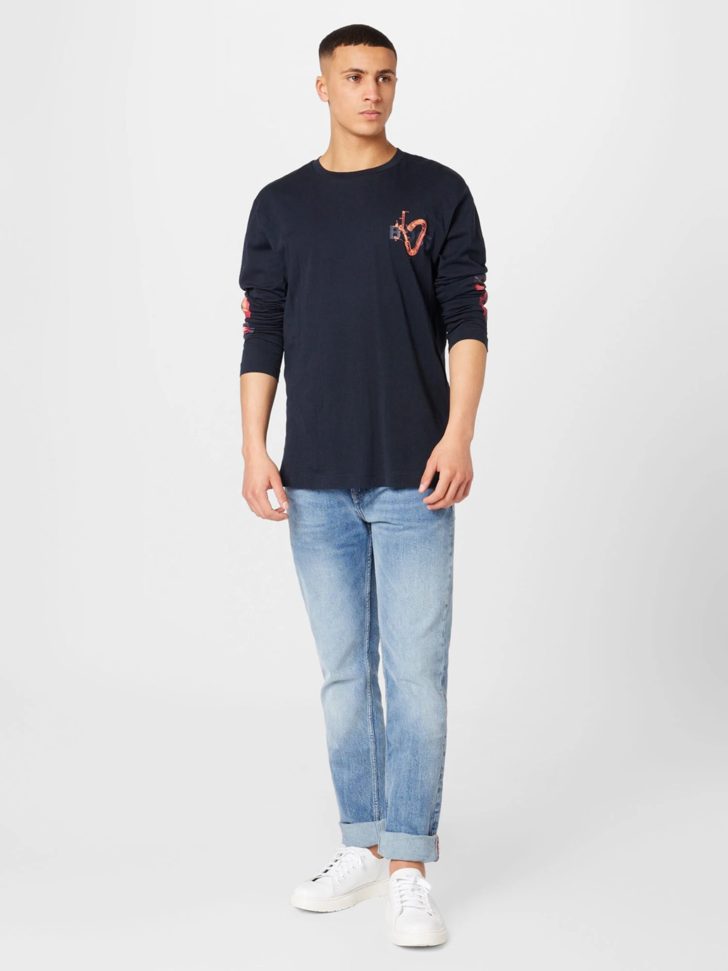 BOSS ORANGE Longsleeves Shirt Heren Donkerblauw 5 BOSS ORANGE Longsleeves Shirt Heren Donkerblauw - Afbeelding 5