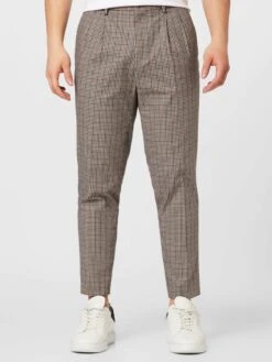 Pantalons Tapered Bandplooibroek Heren Roestbruin -Herenkleding bfd841e2af0759a43c45d4110941f73a