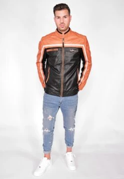 Maze Leren Jassen Tussenjas 4202191 Heren Oranje / Zwart -Herenkleding c4c9c8d3cb5f75fe99bf92b98f0d40a2