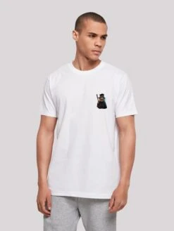 F4NT4STIC T-shirts Shirt Wizard Cat Heren Wit -Herenkleding d2246aff7524753e3612e4436170498b