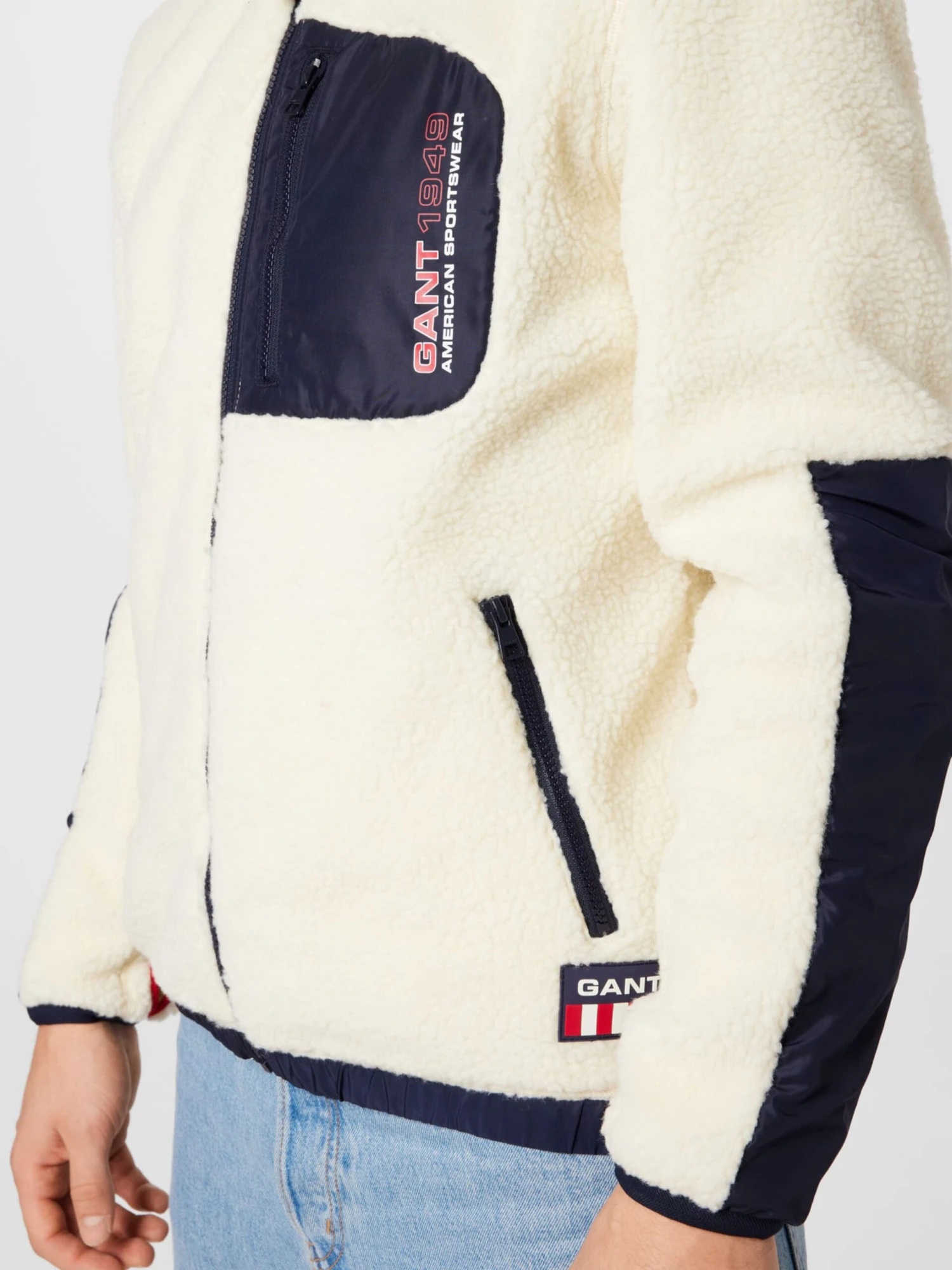Gant Fleece Jassen Fleece Jas Heren Offwhite 2 Gant Fleece Jassen Fleece Jas Heren Offwhite - Afbeelding 2