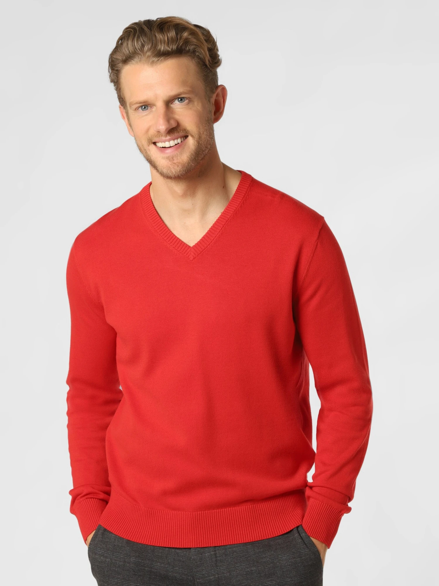 V-hals Truien Trui Heren Rood 2 V-hals Truien Trui Heren Rood - Afbeelding 2