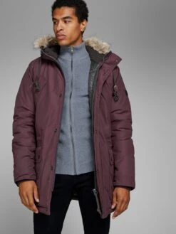 Jack & Jones Parkas Winterparka Heren Wijnrood -Herenkleding dac0e0aec36488e2545ea5b94d5c0034