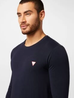 Guess Longsleeves Shirt Heren Nachtblauw -Herenkleding e126be75a2a5948b4d8d60002d4625bf