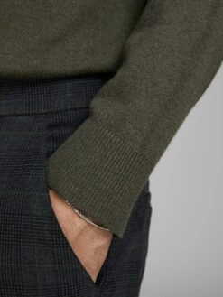 Jack & Jones Coltruien Trui Emil Heren Kaki -Herenkleding e18deafb0045054077a3d51e3a20450f