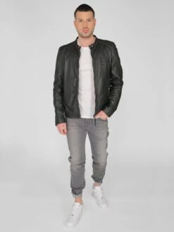 Mustang Leren Jassen Tussenjas 31021308 Heren Zwart -Herenkleding e35c5e8dab6671795a90be4ddad98663