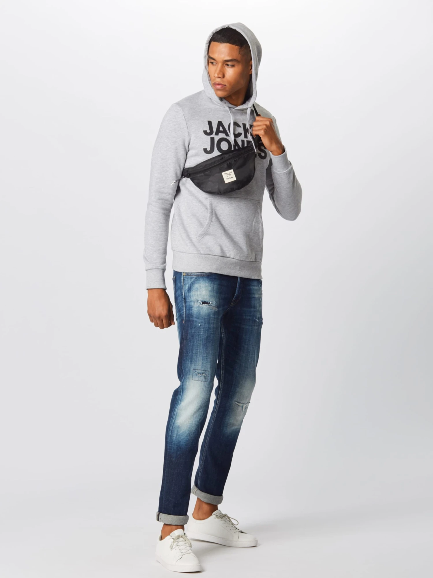 Jack & Jones Hoodies Sweatshirt Heren Lichtgrijs 4 Jack & Jones Hoodies Sweatshirt Heren Lichtgrijs - Afbeelding 4