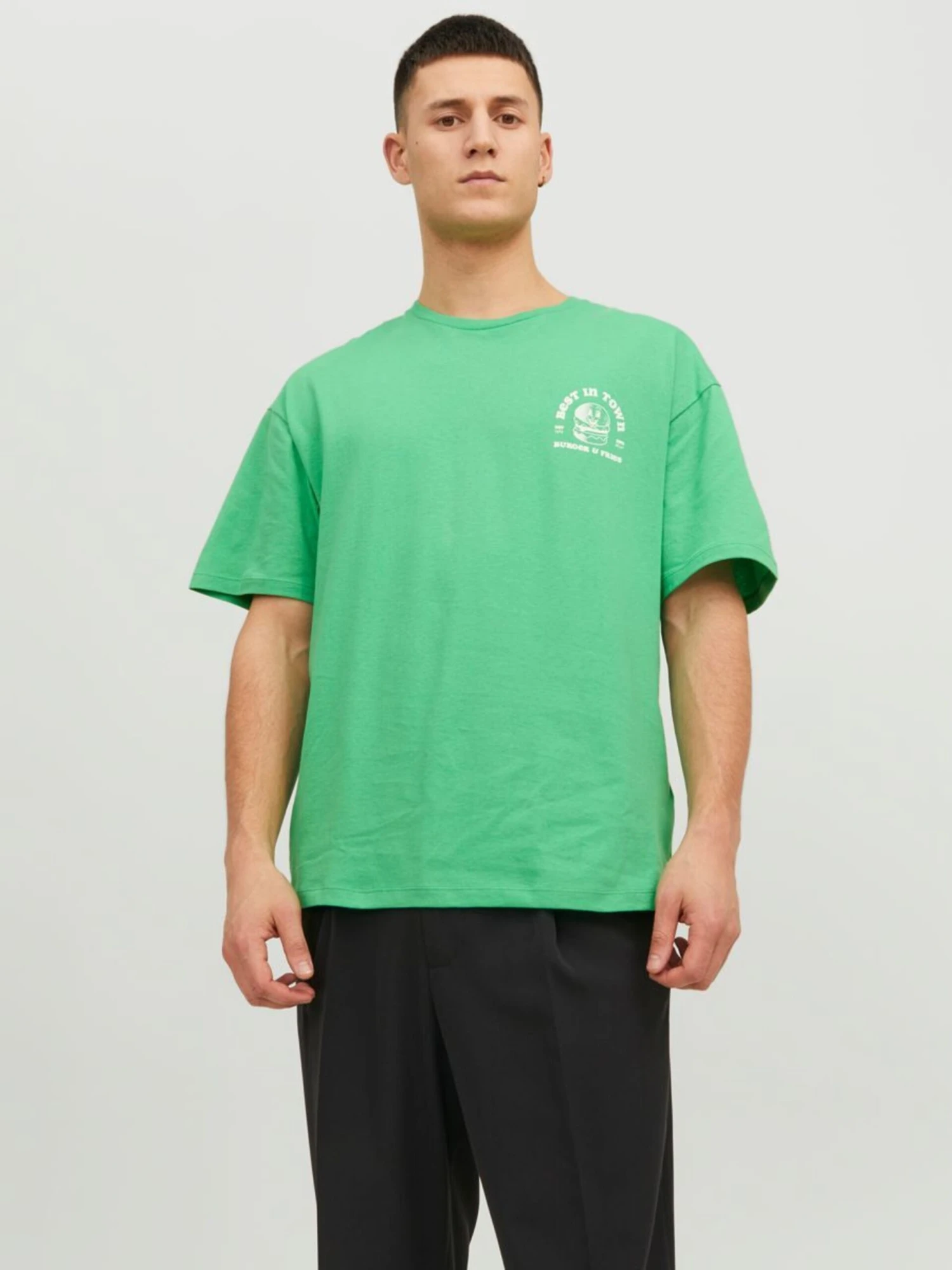 Jack & Jones T-shirts Shirt BURGER Heren Lichtgroen 3 Jack & Jones T-shirts Shirt BURGER Heren Lichtgroen - Afbeelding 3