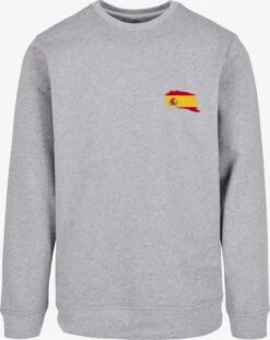 F4NT4STIC Sweatshirts Sweatshirt Spain Spanien Flagge Heren Grijs