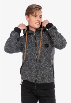 Cipo & Baxx Sweatvesten Met Capuchon Sweatvest Heren Zwart Gemêleerd -Herenkleding eedecdd9b1f0f9589fdaf8b9fe561a3d