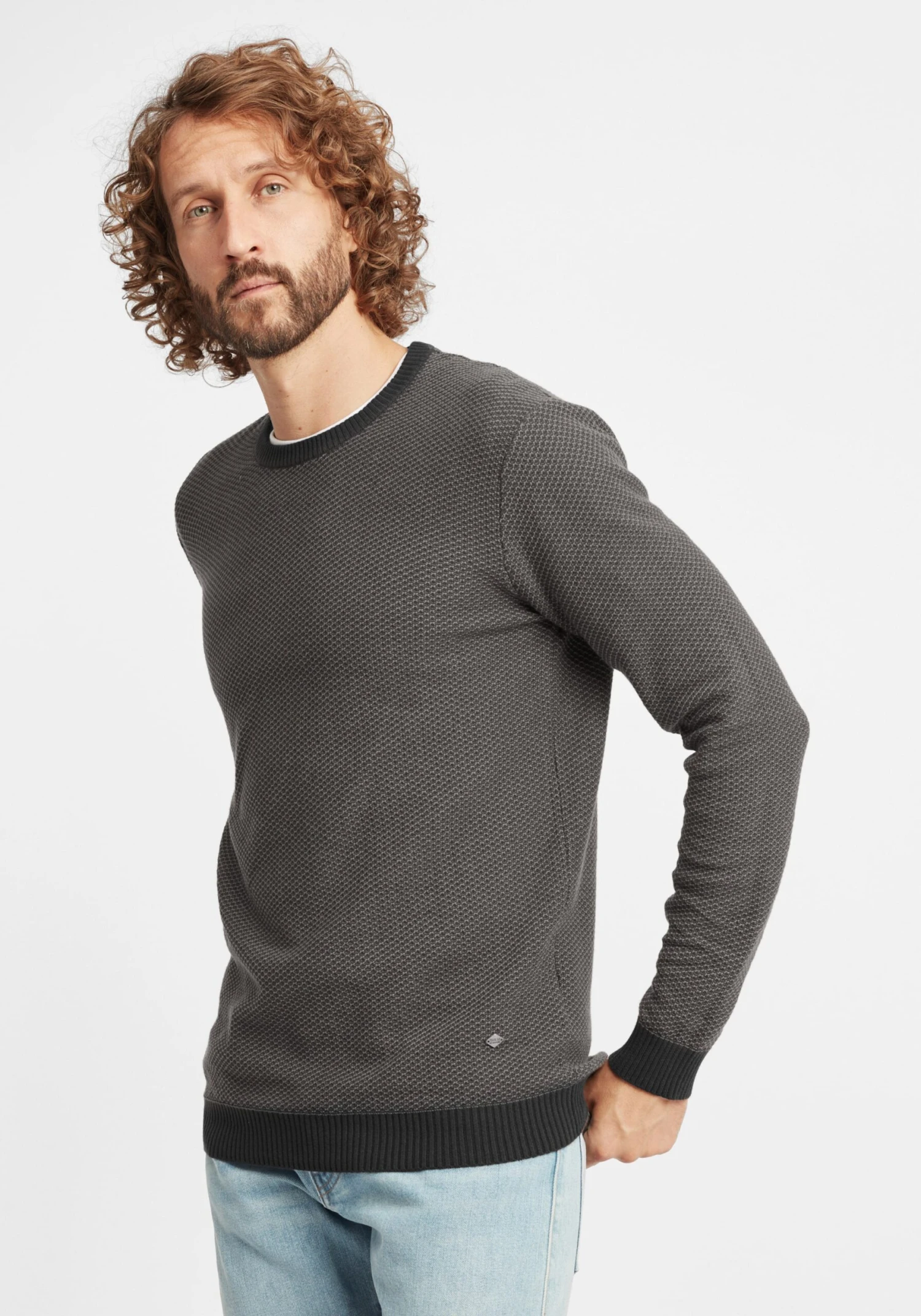 Solid Crewneck Truien Trui Dumon Heren Zwart 2 Solid Crewneck Truien Trui Dumon Heren Zwart - Afbeelding 2