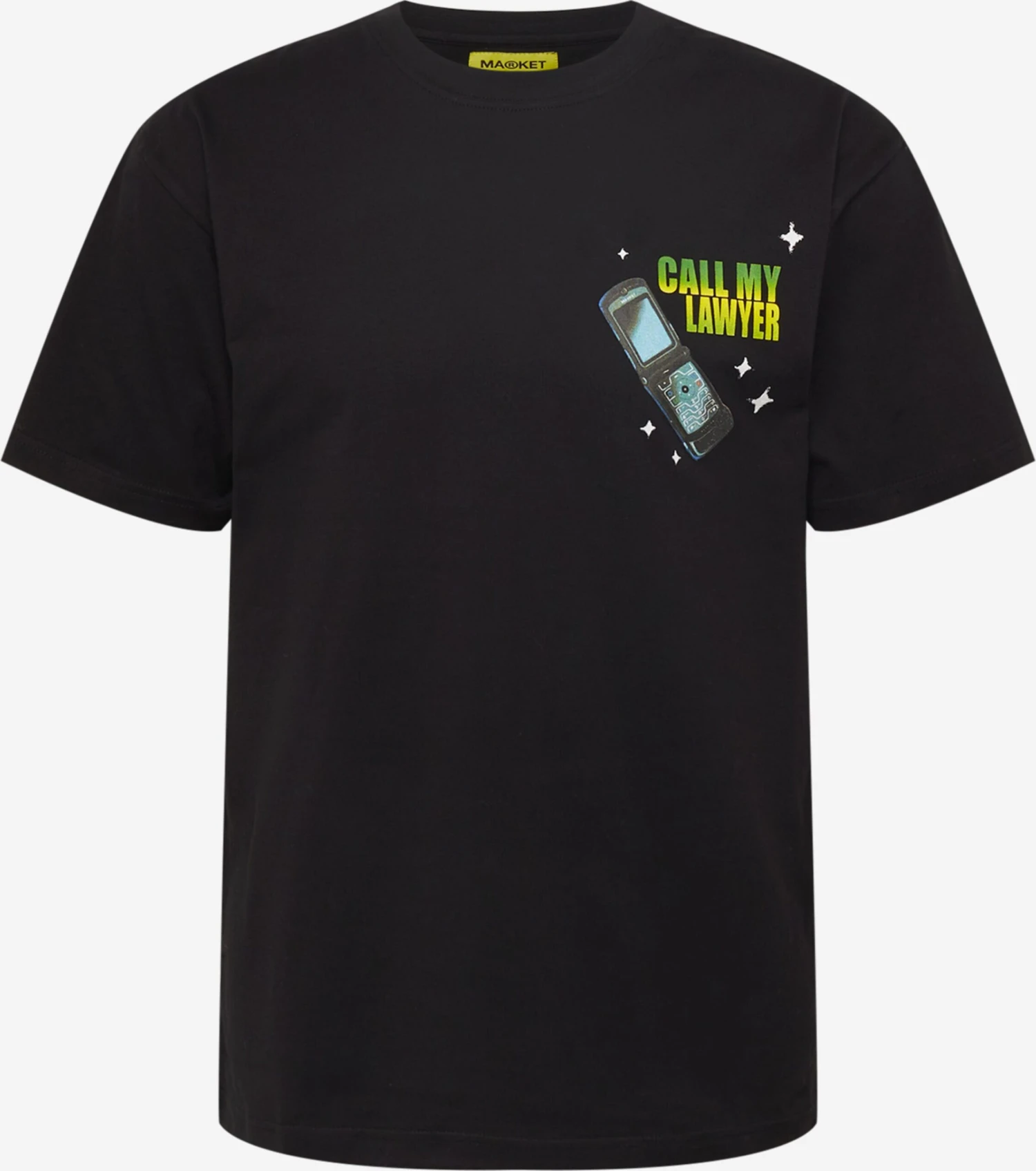 MARKET T-shirts Shirt CALL MY LAWYER ACT NOW Heren Zwart 1 MARKET T-shirts Shirt CALL MY LAWYER ACT NOW Heren Zwart