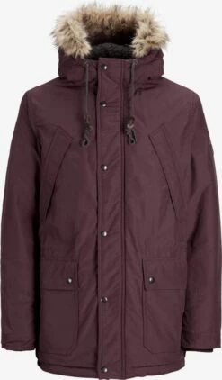Jack & Jones Parkas Winterparka Heren Wijnrood