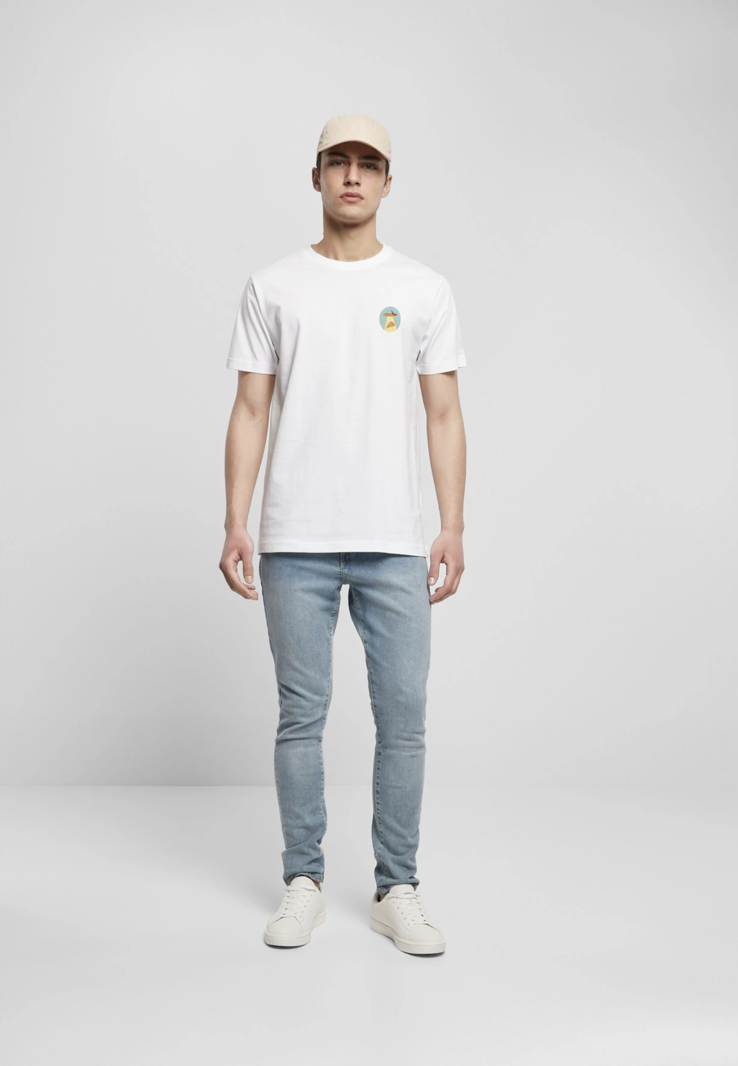 T-shirts Shirt Ufo Pizza Heren Wit 6 T-shirts Shirt Ufo Pizza Heren Wit - Afbeelding 6