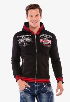 Cipo & Baxx Sweatvesten Met Capuchon Sweatvest Heren Zwart -Herenkleding fc8eb340189c34cebd13bc858f425ba4