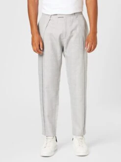 Topman Pantalons Tapered Bandplooibroek Heren Grijs / Lichtgrijs -Herenkleding fe6c9e785157e364223c813c44eda033